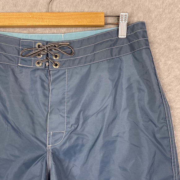 Vintage Birdwell Beach Britches Mens 32 Blue Board Shorts Made in USA - Picture 2 of 10